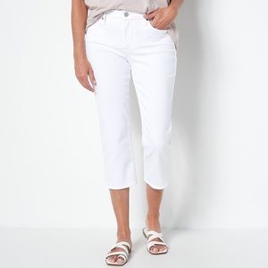 NYDJ Curves 360 Slim Straight Cropped with Side Slit -White a522314